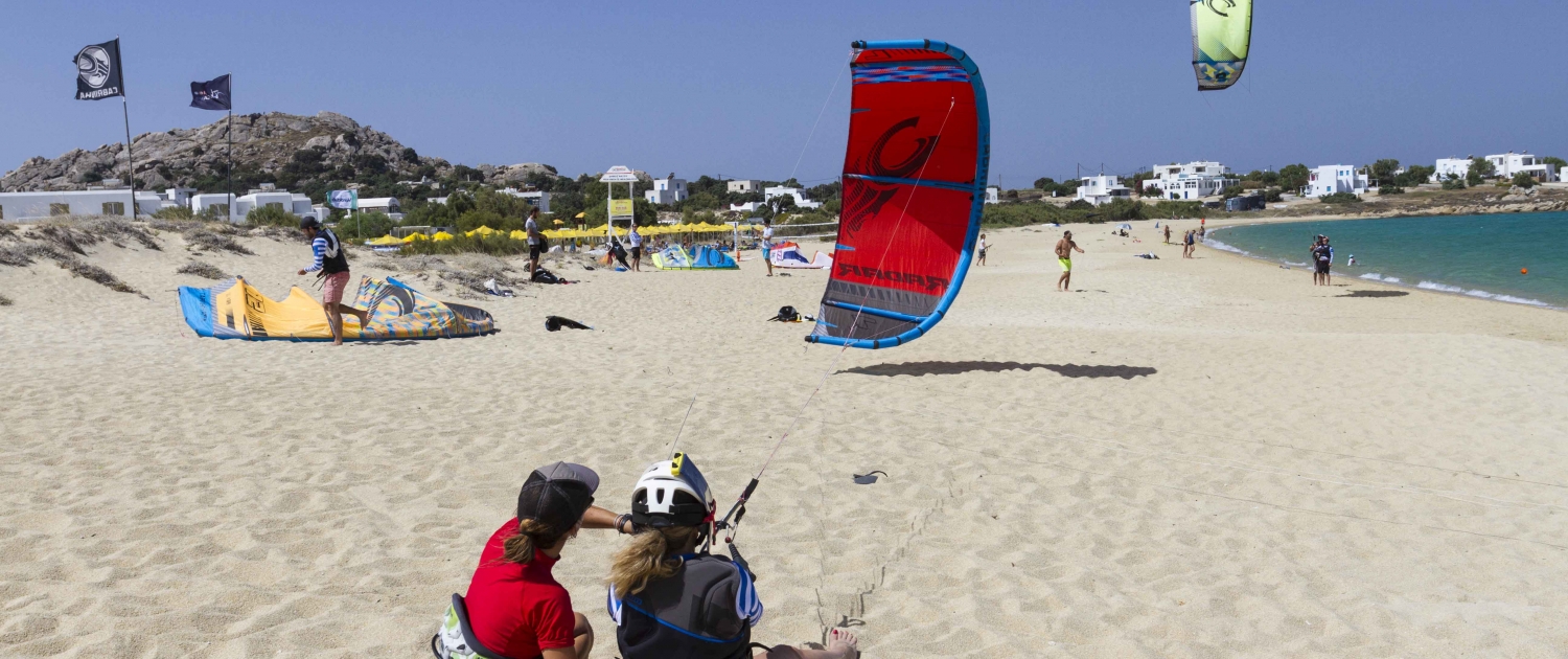 First kite lesson in Naxos - erster Kite Kurs in Naxos